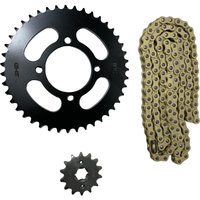 KIT TRANSMISION YBR 125 Z 43D / 14D 428H C DORADA SEIPRO RACING